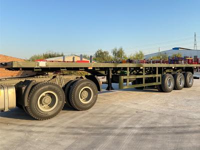 Chine Camion à plateau 3 essieux semi-remorque 60 tonnes expédition de conteneurs 20/40FT à vendre