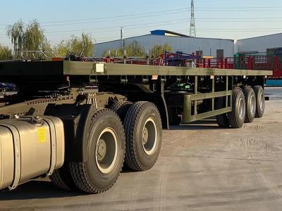 Chine Plate-forme de transport de conteneur de 40 pieds de semi-remorque de camion à plat à 3 essieux à vendre