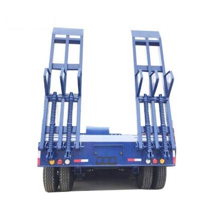 China Blauwe Lage het Bed Semi Aanhangwagen BPW 3 Axle Low Bed Heavy Duty van 5000kg Te koop