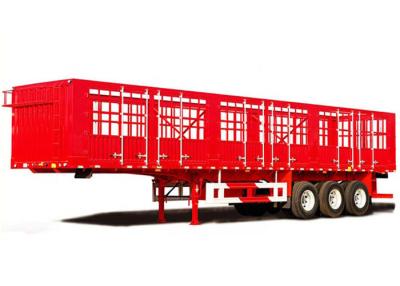 China Transporting 60T Stake Semi Trailer 24V 3 Axles Semi Trailer Q345 for sale