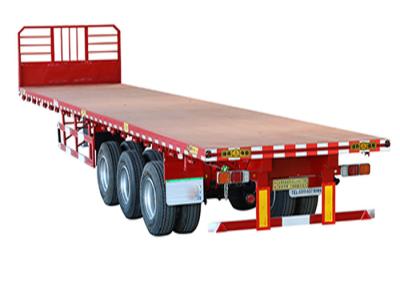 Chine La remorque à plat rouge 30T du camion Q235 triplent Axle Flatbed Trailer 20ft à vendre