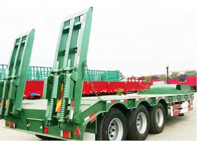 China 80000kg triaxle low bed trailer Q345B maakt Gooseneck Aanhangwagen voor Pick-up los Te koop