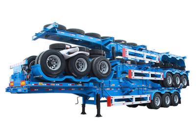 China Blue 3 Axles 40ft Skeleton Container Semi Trailer BPM Suspension for sale