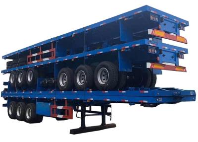 China Fuwa Flatbed Truck Trailer 13Ton Flatbed 18 Wheeler Carbon Steel for sale