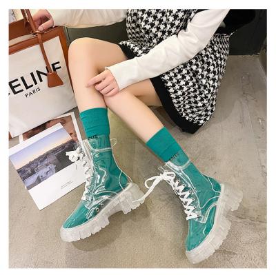 China 2022 fashion trend women's raining transparent boots lady's waterproof shoes for outdoor girl's shoes for sale