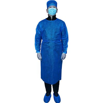 China Waterproof Nonwoven Hospital Gown Medical Disposals Isolator Protective Clothing Slap 45 Gsm for sale