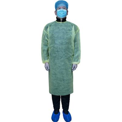 China Prevent Breathable Nonwoven Personal Protective Clothing And Droplets Disposable Safety Suit Isolation Cheap Gown Equipment 45gsm for sale