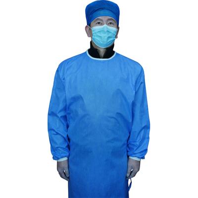 China Dark Blue Cheap Level 2 Breathable Nonwoven Medical Disposable Isolation Gown Sms Waterproof For Hospital for sale