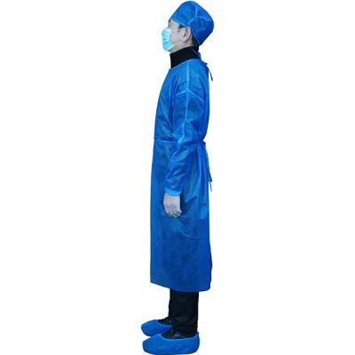 China Breathable Isolation Gown Polyester Coverall Suit Disposable Farm Protective Clothing Rib Cuffs or Customized for sale