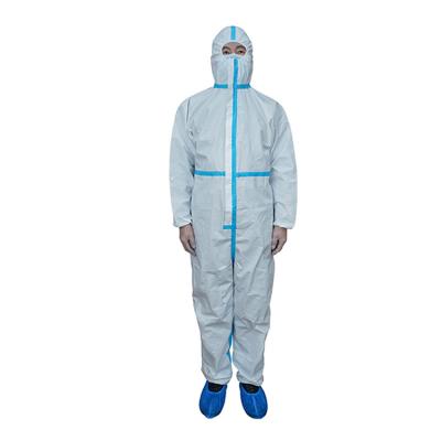 China China Waterproof Safety 65 Gsm Isolation Gown Waterproof Dustproof Protective Coverall Clothing for sale