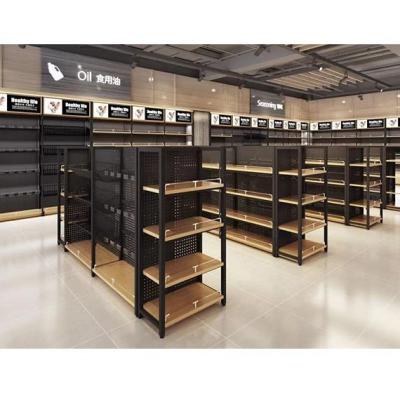 China Customized simple single sided deli display racks /shelves for general store supermarket shelf gondola shelving for sale