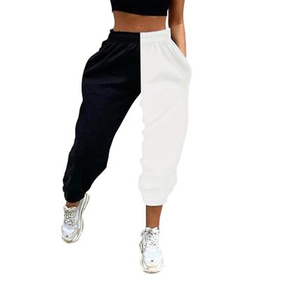 China Wholesale OEM ODM Streetwear Women's Pants Anti-Wrinkle And Custom Splice Pocket Casual Pants Logo High Waist Contrast Color Trousers for sale