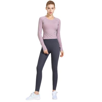 China OEM Breathable High Quality Fitness Clothes Yoga Suit Long Sleeve Stretch Sweat-Wicking Women's Casual Quick Dry Gym Equipment Top for sale