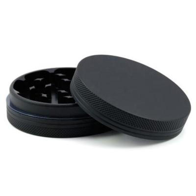 China Wholesale 2 Parts 55mm Aluminum Tobacco Matte Black Herb Grinding Grinder for sale