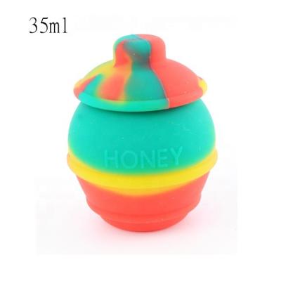 China Portable Nonstick Storage Honey Pots Wax Oil 35ml Silicone Dab Container for sale