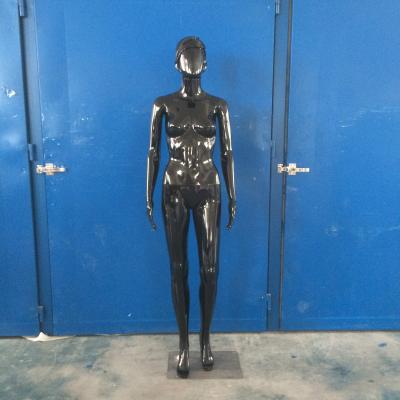 China Black Glossy Female Mannequin Head Abstract Plastic Material Full Body Mannequins Black for sale