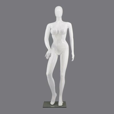 China Full Breast Plus Size Big Body Glossy White Plastic Female Mannequins for sale