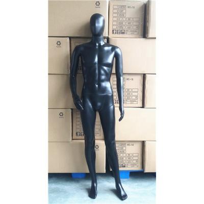 China Stand Plastic Black Male Faceless Mannequins For Shop Display for sale