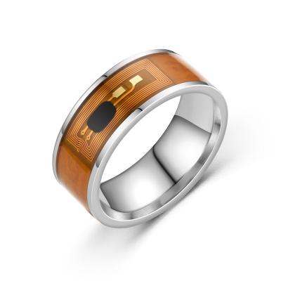 中国 Fashion NFC Male Ring Set Stainless Steel Smart Ssangyong Pattern Ring 販売のため