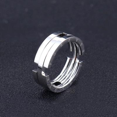 中国 Deformation Male Ring Set Kiss Fish Stainless Steel  Men's Couple Ring 販売のため