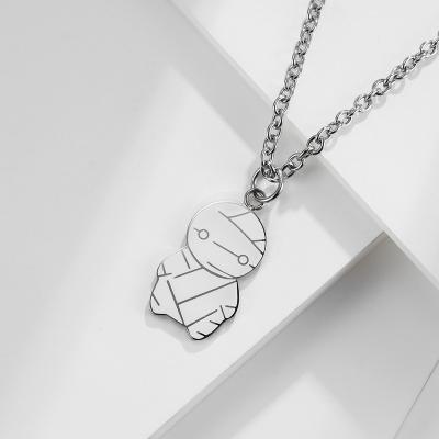 China Unisex Personality Chain Necklace Set Cute Mummy Stainless Steel Necklace for sale