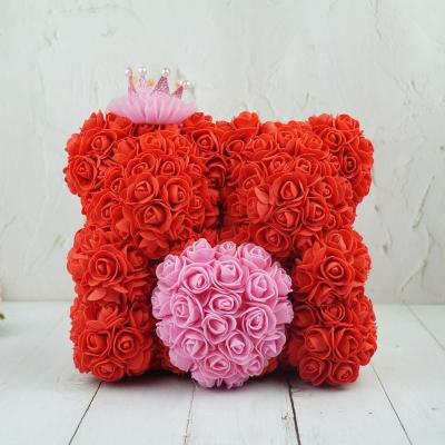 China Rose Bear Hug with Heart Mothers Day Gifts For Mom Rose Teddy Bear Perfect For Anniversary's Wedding Bridal Showers Birthday for sale