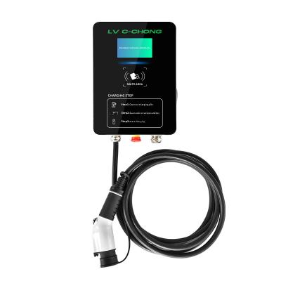 China 7kw AC EV charger ocpp ev wallbox 32A ev charging station for electric cars OH0100 for sale