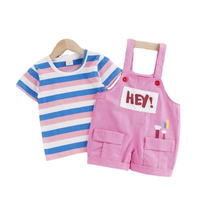 China Children's wear anti-shrink 2021 summer new Korean version of children's baby sling short sleeve suit for sale