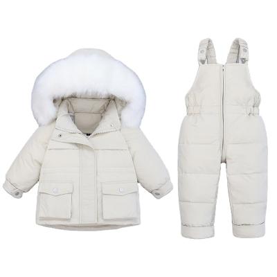 China Winter Smart Casual Style Hooded Children's Cotton Hooded Thicker Mid Length Coat Babies Boys And Girls Back Down Jackets for sale