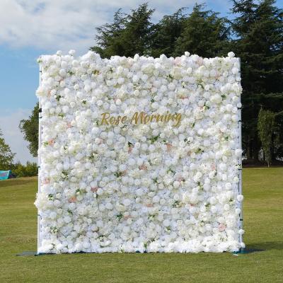 China Wedding event white flower backdrop wall for wedding decoration for sale