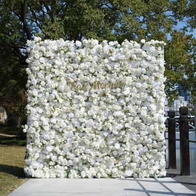 China Wedding Party Event Warm White Flower Wall Panel for Wedding Party Birthday Decoration for sale