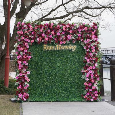 China Wedding Party Event 2023 2D Fabric Artificial Flower Wall Rolls Up Curtain Flower Wall R982 - 8ft*8ft for sale