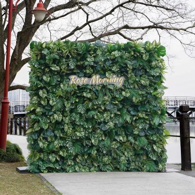 China Wedding Party Event 2023 Wholesale Green Wall Decorative 5D Wedding Backdrop Rolled Up Artificial Flower Panels for sale