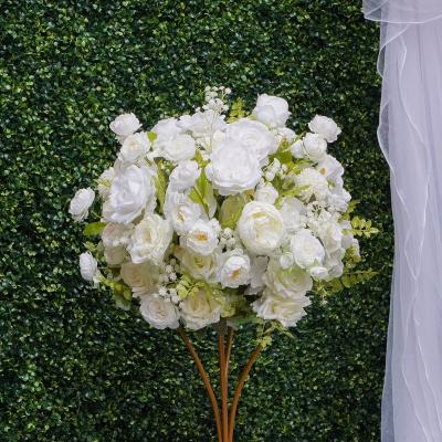 China Wedding Customized White Table Decoration Artificial Flower Table Centerpiece Wedding Party Decoration for sale