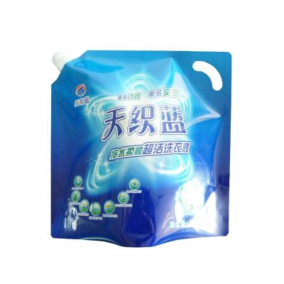 China Recyclable Custom Printed Liquid Spout Pouch Heat Sealed Plastic Laundry Packaging Holder Up Pouch With Spout for sale