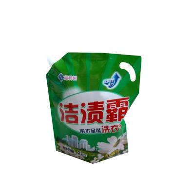 China Recyclable Liquid Spout Pouches For 2KG Printed Logo With Handle For Liquid Detergent Doypack Bags Nylon Stand Up Spout Packaging Pouch for sale