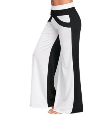 China QUICK DRY Comfy Casual Stretch Fashion Wide Leg Womens Pants Trousers Color Matching for sale