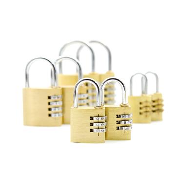 China Brass Resettable Brass combination lock 3 digit code number padlock travel luggage zipper locks for sale