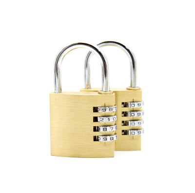 China Brass Heavy Duty Brass Combination Lock Resettable 4-Digit Weatherproof Keyless digit up security lock for sale