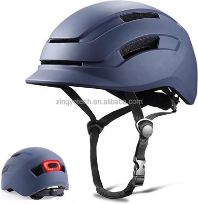 China Urban Bike CE Factory Helmet Street Bike Ride/Scooter MONU Recycling/E Scooter Smart Motorcycle Helmet With Sun Visor LED Light for sale