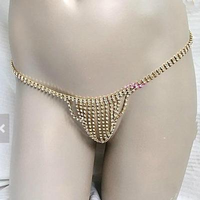 China Pretty Fashion Rhinestone Waist Bikini T-back Sexy Body Chain Sexy Underwear Body Chain for sale