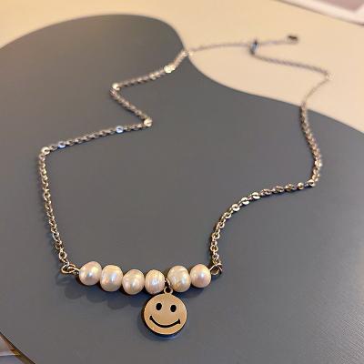 China 2021 office/career fashion women smile face irregular freshwater pearl necklace for sale