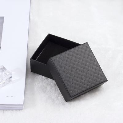 China 7*7cm Fashion Women Men Women Gift Bracelet Jewelry Necklace Earring Gift Box Packaging Black Ring Box for sale