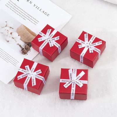 China Fashion Good Quality 7cm Bracelet Ring Earring Jewelry Box Red Jewelry Boxes for sale