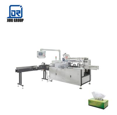 China Full Automatic Hotels Cardboard Box Facial Tissue Paper Pack Wrapping Machine for sale