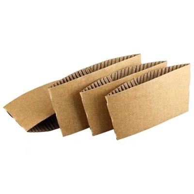 China Hot Selling Disposable Kraft Paper Cup Sleeve Kraft Paper Sleeves For Paper Cup With Reasonable Price for sale