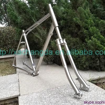 China Custom Ti Cyclocross Bike Frame Gravel Mountain Bikes Titanium Bicycle Frame Custom for sale