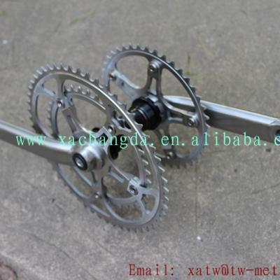 China Custom Titanium Bike Frame Crankset Tandem Tandem Titanium Crankset Crankset For Tandem Bike for sale