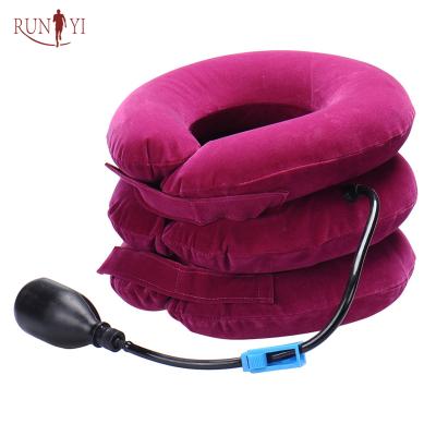 China RUNYI Comfortable Air Neck Traction Relive Pain Collar Inflatable Cervical Device Neck Support Traction Pillow for sale