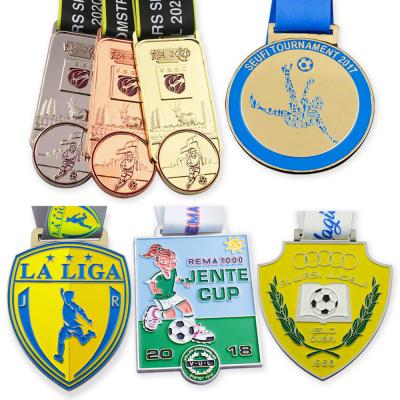 China Custom cheap european champions football soccer gold award medal of europe, custom soccer medals for sale